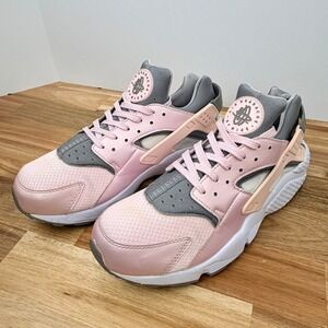Nike Air Huarache Womens Pink Grey Athletic Running Shoes Sneakers Size 10